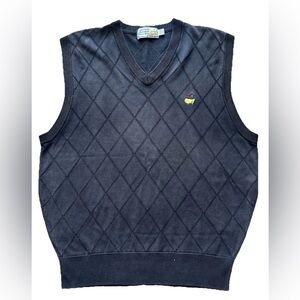 Masters Golf Augusta National Golf Shop V Neck Sweater Vest Men’s Size L Black